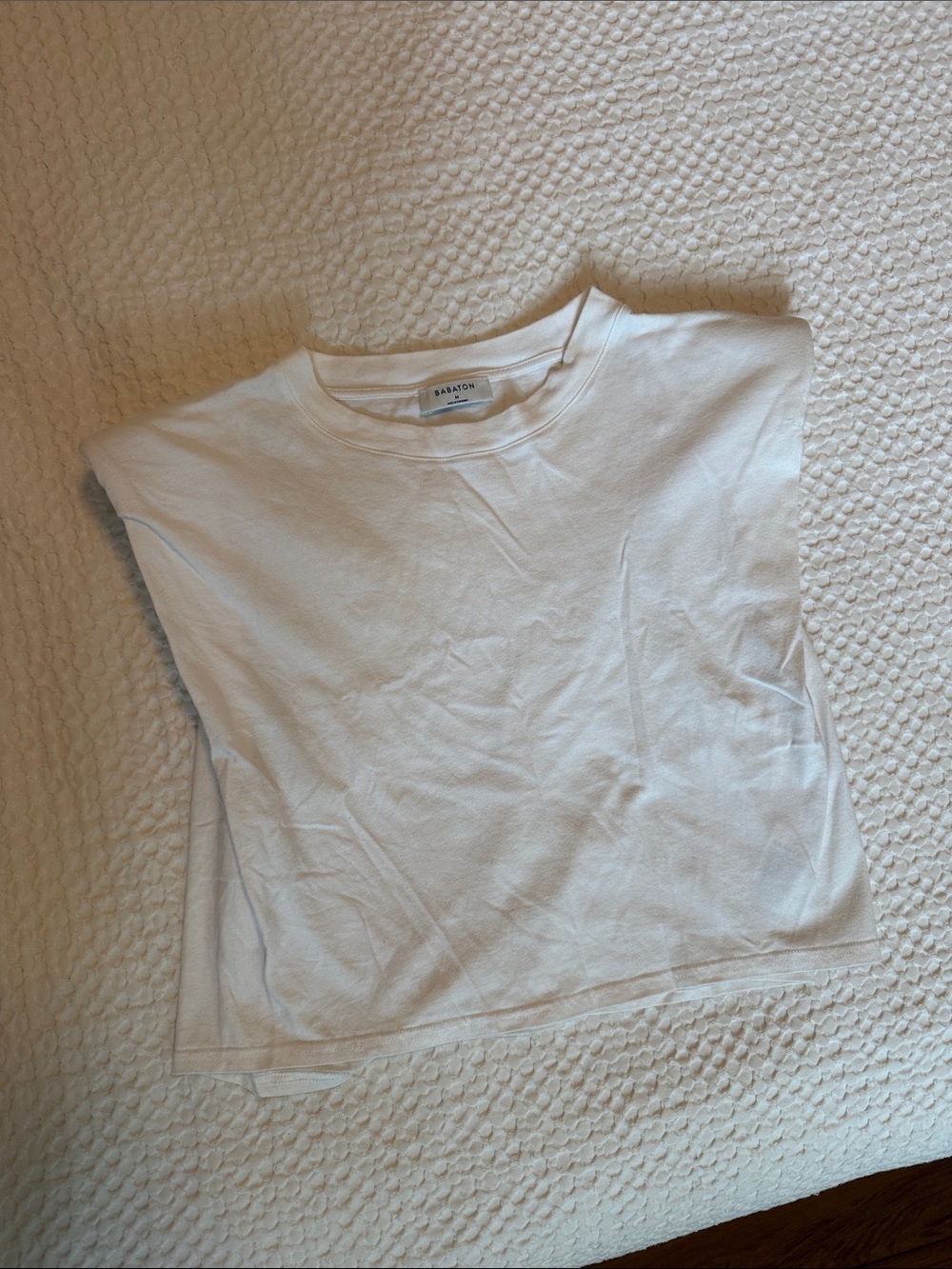 Babaton White Cropped Crewneck Tank